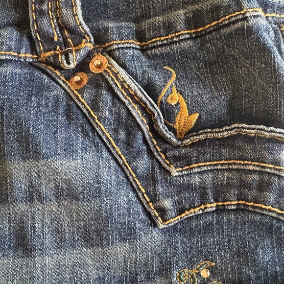 Baby Phat Denim Skirt with Floral Embroidery - Picture 6 of 6